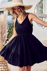 BiBi V-Neck Ruffle Hem Mini Cami Dress - Flirty Summer Style