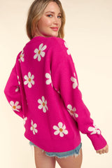 Haptics Women's Daisy Floral Button Down Long Sleeve Cardigan - Chic Layering Piece