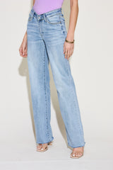 Judy Blue V Front Waistband Straight Jeans - Full Size for Trendy Comfort