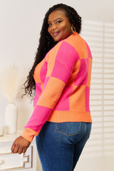 Trendy Checkered V-Neck Dropped Shoulder Cardigan for Layering