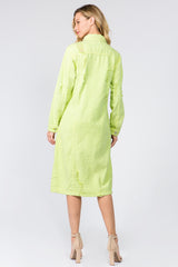 American Bazi Women's Button-Up Distressed Denim Dress - Timeless Style with Modern Edge