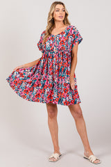 Chic Floral Button-Down Short Sleeve Mini Dress by SAGE + FIG