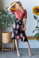 Reborn J Women's Floral Wrap Ruffle Hem Skirt - Elegant & Versatile