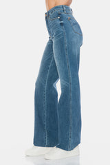 Judy Blue High-Waist Tummy Control Raw Hem Straight Jeans