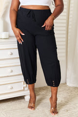 Chic Decorative Button Cropped Pants - Stylish & Versatile Women's Trousers