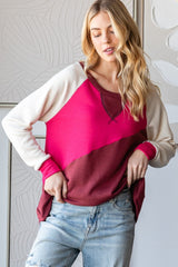 HOPELY Color Block Long Sleeve T-Shirt – Stylish, Comfortable & Versatile Fashion Essential