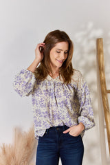 Hailey & Co Full Size Lace Detail Printed Blouse - Elegant & Versatile Women's Top