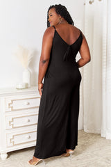 Trendy Full Size Soft Rayon Wide Leg Jumpsuit with Tied Spaghetti Straps