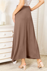 Double Take Women's Soft Rayon Maxi Skirt with Adjustable Drawstring Waist