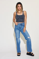 Zenana Ribbed Washed Square Neck Tank Top for Women - Versatile Summer Essential