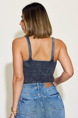 Zenana Ribbed Washed Square Neck Tank Top for Women - Versatile Summer Essential