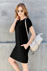 Basic Bae Bamboo Full Size Dress with Pockets - Soft & Comfortable