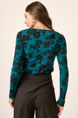 Mittoshop Floral Print Long Sleeve Knit Top - Elegant and Versatile