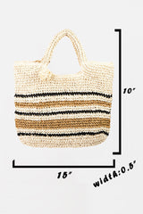 Chic Striped Straw Tote Bag – Trendy Summer Handbag for Beach Adventures