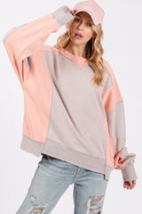 SAGE + FIG Women's Color Block Crew Neck Sweatshirt - Relaxed Fit, 100% Cotton