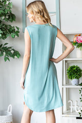 Heimish Women's Full Size Striped V Neck Sleeveless Dress - Chic & Versatile