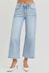 RISEN Women's High Rise Wide Leg Crop Jeans - Stylish & Comfortable Denim for All Occasions