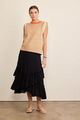 Trendy Contrast Round Neck Sweater Vest - Perfect for Layering