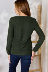 Hailey & Co Full Size Colorblock V-Neck Blouse – Trendy & Versatile Women's Top