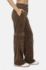 Mono B Elastic Waist Corduroy Cargo Pants with Adjustable Fit & Ample Storage