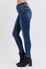 Judy Blue Mid-Rise Skinny Jeans with Warm Thermal Lining - Full Size