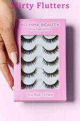 So Pink Beauty Mink Eyelashes - 5 Pairs for Natural Glamour