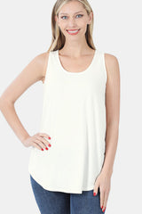 Zenana Women's Round Neck Curved Hem Tank Top - Classic & Versatile