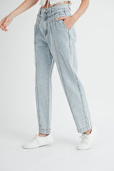 Chic Pleated Front Detail Straight Jeans by MABLE - Trendy Denim Upgrade