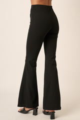 Mittoshop Stylish Crepe Knit Flare Leg Pants with Elastic Waist