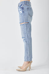 RISEN Distressed Slim Cropped Jeans - Trendy Denim for Modern Fashion
