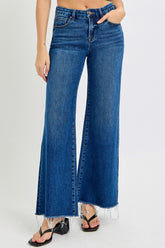 RISEN High Rise Tummy Control Wide Leg Jeans with Pockets