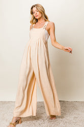 BiBi Textured Sleeveless Wide Leg Jumpsuit - Chic & Versatile Outfit
