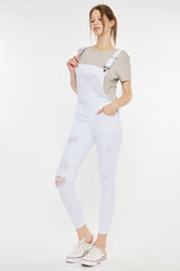 Kancan Women's Distressed Skinny Denim Overalls - Trendy & Comfortable Fit