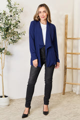 Heimish Full Size Statement Neck Open Front Blazer - Chic Fashion Jacket for Women