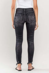 Lovervet Women's Raw Hem Cropped Skinny Jeans - Trendy Denim Fashion