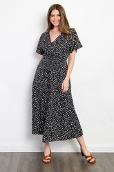 Be Stage Women's Full Size Printed Smocked Waist Dress - Versatile & Stylish