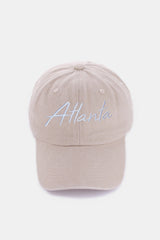 Zenana Vintage Washed ATLANTA Embroidered Cotton Baseball Cap