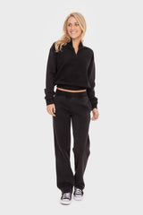 Mono B Elastic Waist Fleece Pants with Pockets - Ultimate Cozy Loungewear for Relaxation