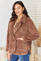 Culture Code Women's Double Breasted Fuzzy Coat - Elegant Style & Comfort