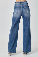 RISEN High Waist Stretch Jeans with Functional Pockets - Flattering Fit