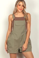 VERY J Women's Adjustable Suspender Overalls with Functional Pockets - Casual Rayon Romper