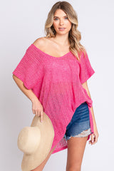 GeeGee Short Sleeve Knit Cover-Up Dress with Side Slits - Stylish Summer Essential