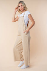White Birch Sleeveless Wide Leg Jumpsuit - Chic Cotton One-Piece