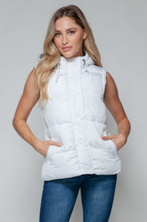 Stylish Snap and Zip Closure Hooded Vest - Comfortable and Versatile Outerwear