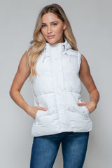 Stylish Snap and Zip Closure Hooded Vest - Comfortable and Versatile Outerwear