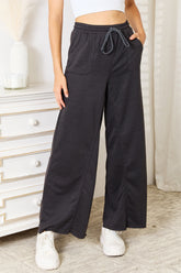 Trendy Wide Leg Pocketed Pants for Women - Basic Bae Collection
