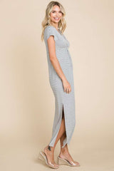 Culture Code Full Size Striped Dress with Twisted Detail - Trendy and Versatile