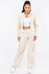 American Bazi Laced Back Cropped Jacket - Trendy and Versatile Fashion