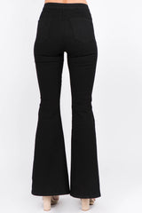 American Bazi Women's Side Slit Flare Jeans - Trendy and Versatile Denim