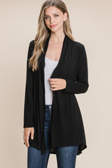 BOMBOM Women's Open Front Long Sleeve Knit Cardigan - Stylish Layering Essential